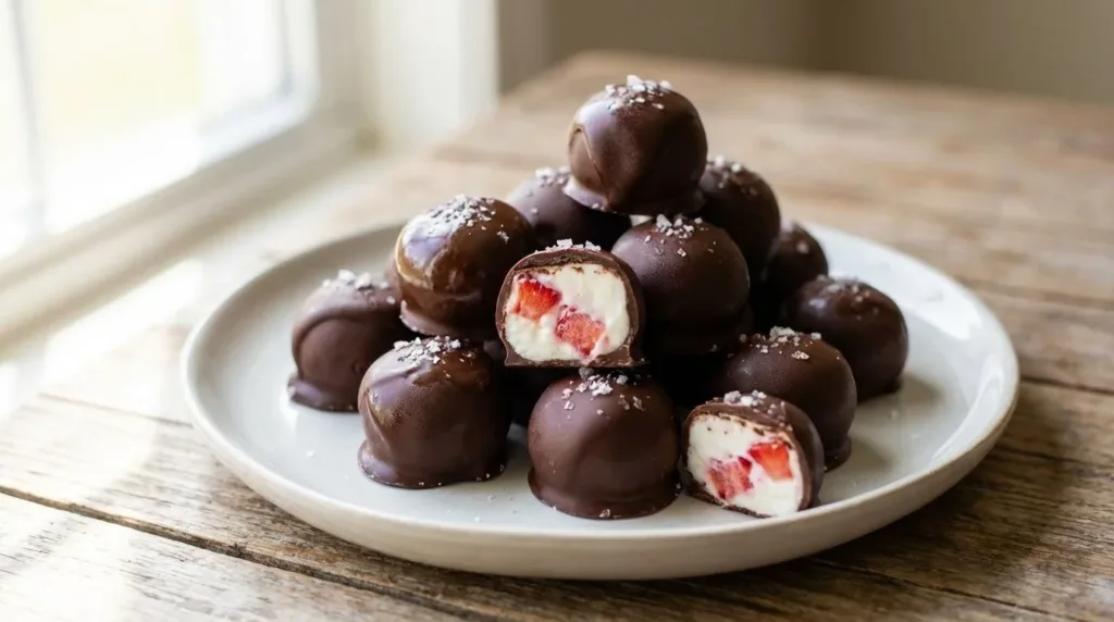 Chocolate-Covered Strawberry Yogurt Bites: Mini Frozen Treats