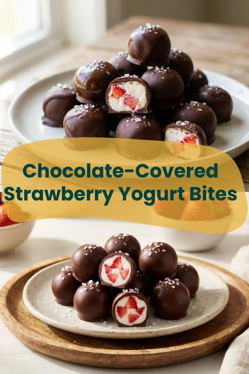 Chocolate-Covered Strawberry Yogurt Bites