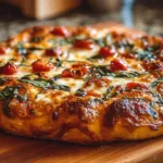 Classic Margherita Pizza with fresh tomatoes, mozzarella cheese, and basil leaves