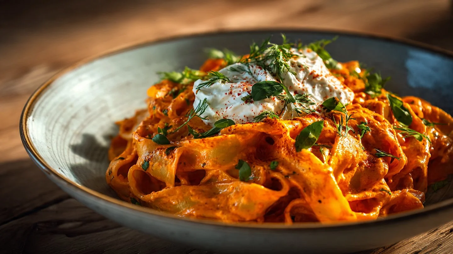 Creamy Red Pepper Pasta with Burrata & Herbs: An Incredible Ultimate Recipe