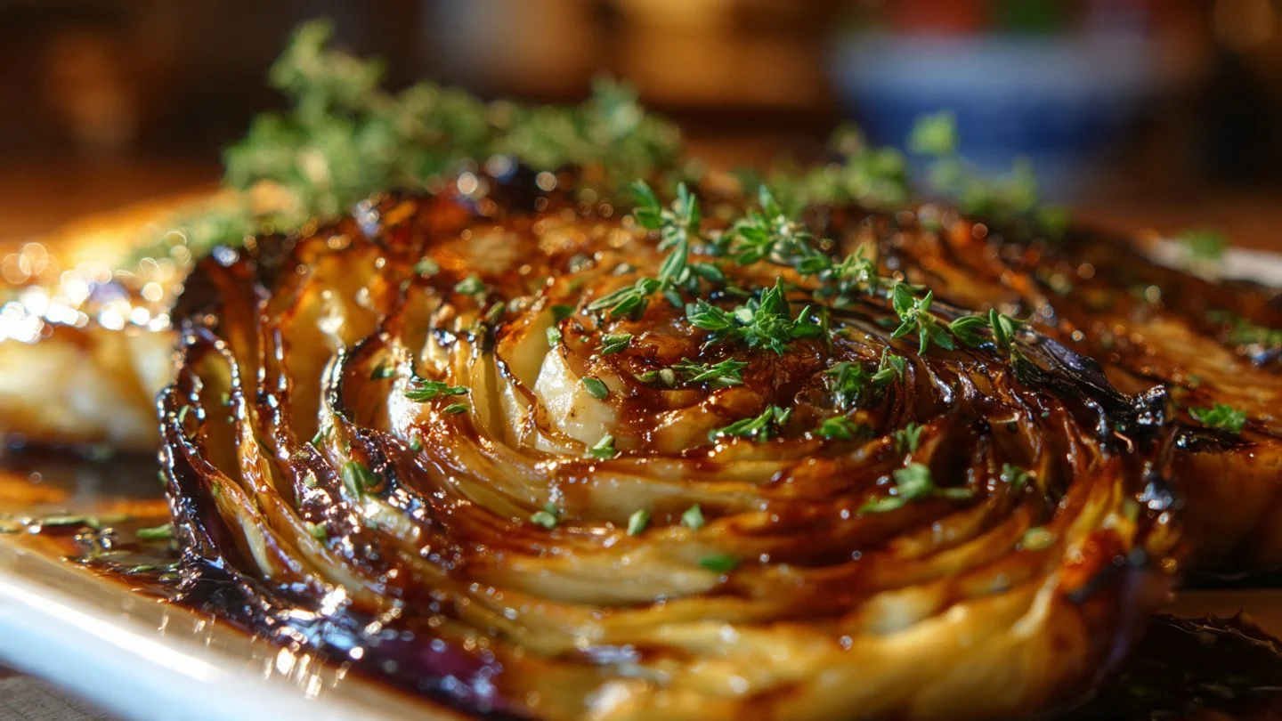 Flavor-Packed Honey Balsamic Cabbage Steaks