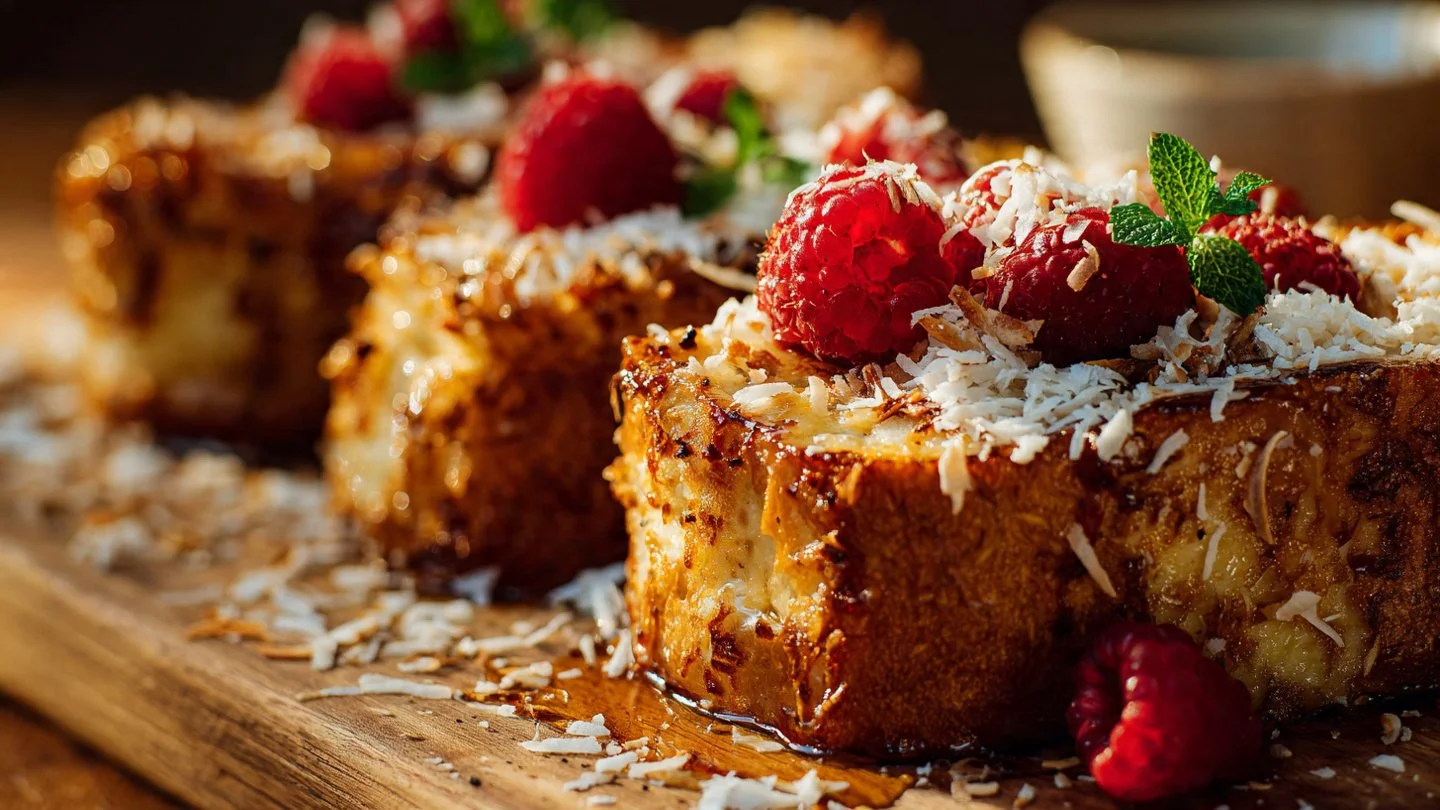 Irresistible Coconut Crusted Stuffed French Toast