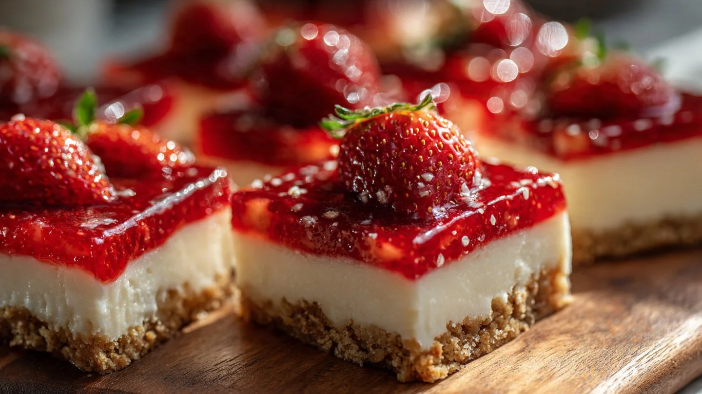 Keto Strawberry Cheesecake Bars, Easy No-Bake Indulgence