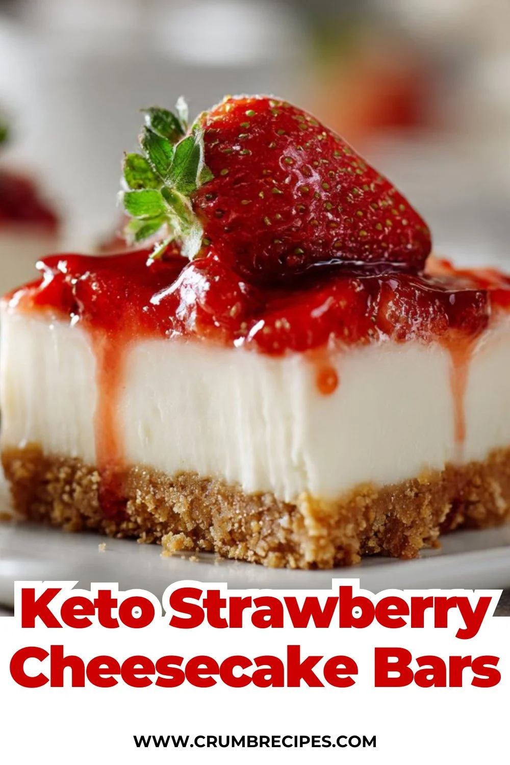 Keto Strawberry Cheesecake Bars