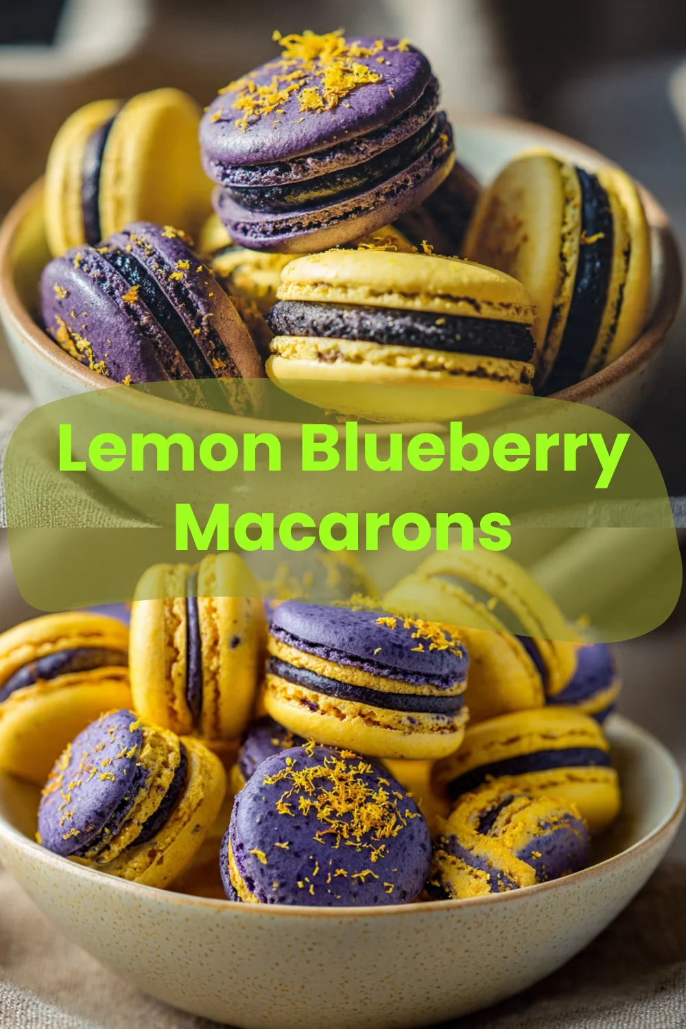Lemon Blueberry Macarons