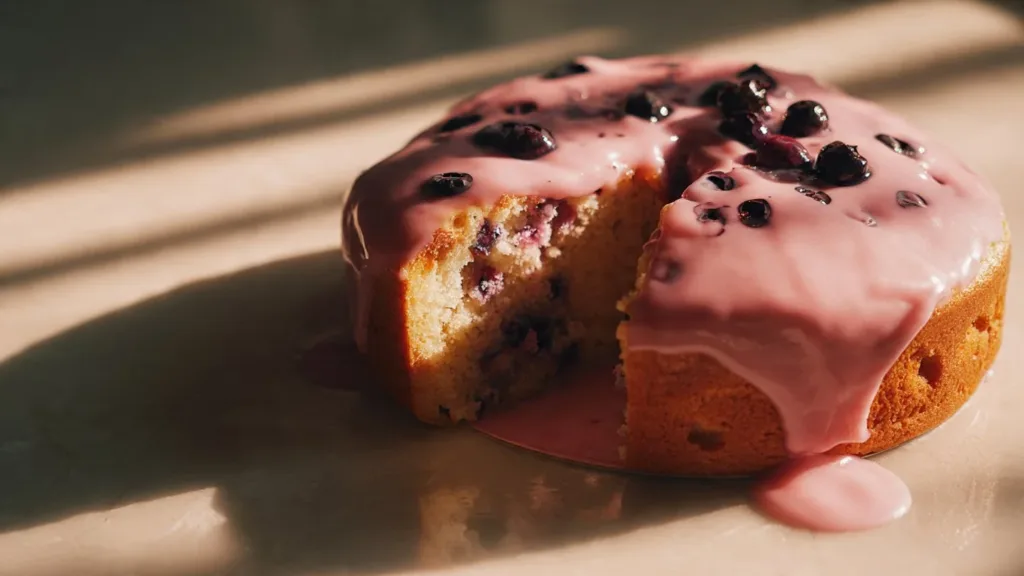 Zesty Lemon Blueberry Olive Oil Cake with Blueberry Glaze : Light, Moist & Irresistible