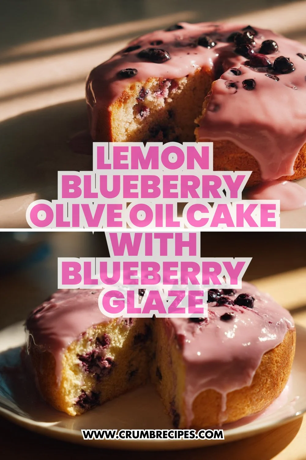 Lemon Blueberry Olive Oil Cake with Blueberry Glaze