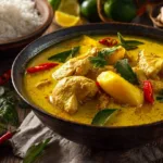 Delicious Mango Chicken Curry with vibrant mango slices and spices
