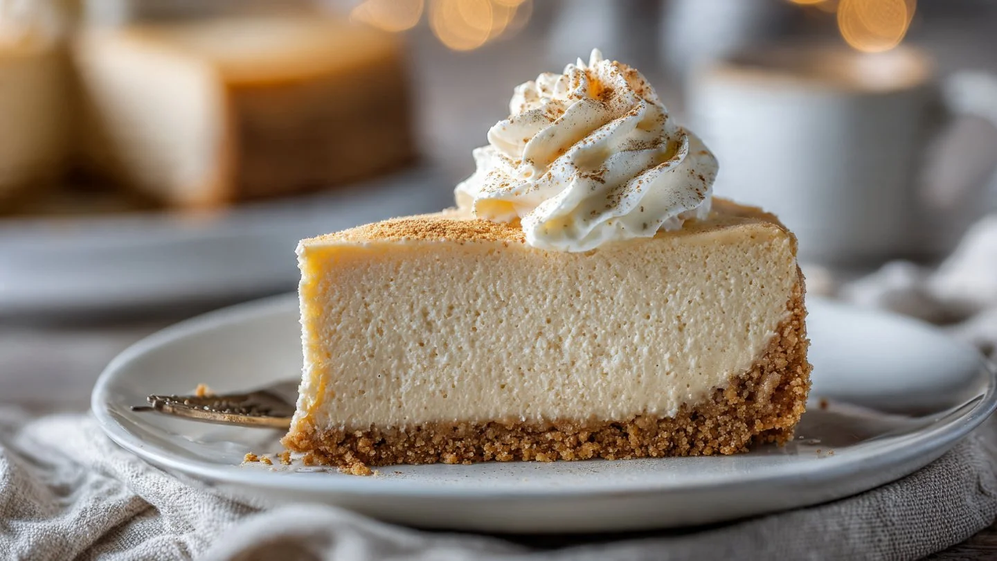 No-Bake Eggnog Cheesecake with Gingersnap Crust - Cheesecake It Is!