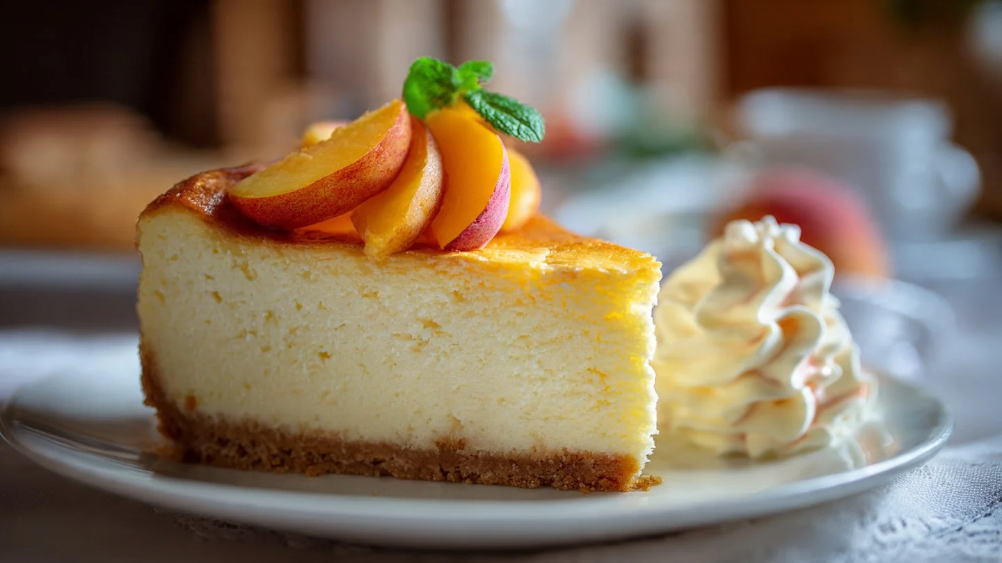 Peaches and Cream Cheesecake Recipe