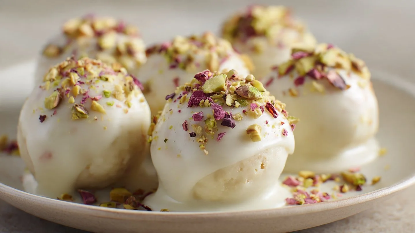 Pistachio Protein Dessert Cake Pops : Low-Sugar White Chocolate Bites Protein Dessert Protein Dessert Cake Pops