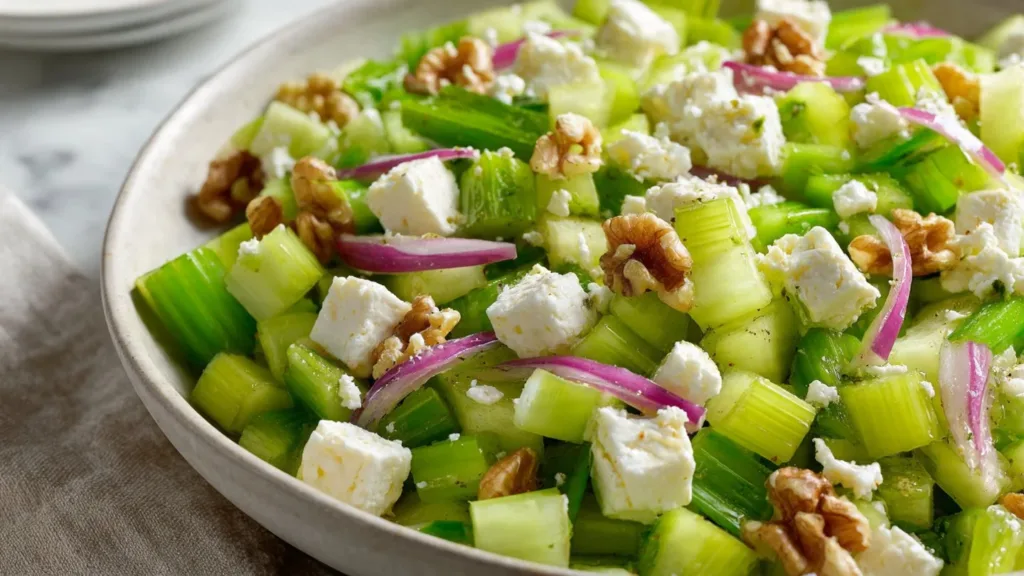 Quick Celery Salad with Feta : Bright, Crunchy, and Ready in Minutes