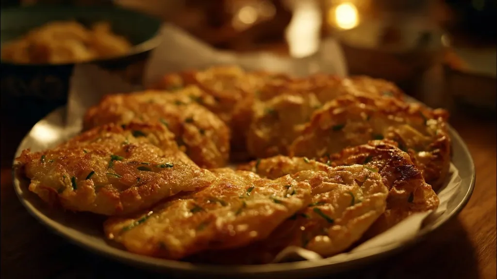 Crunchy Scallion Pancakes + Chili-Sesame Dipping Sauce (Quick & Crispy)