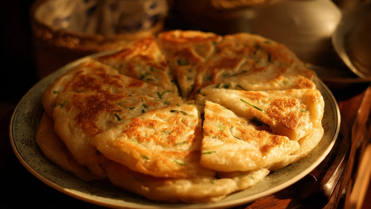 Scallion Pancakes with Chili-Sesame Dipping Sauce