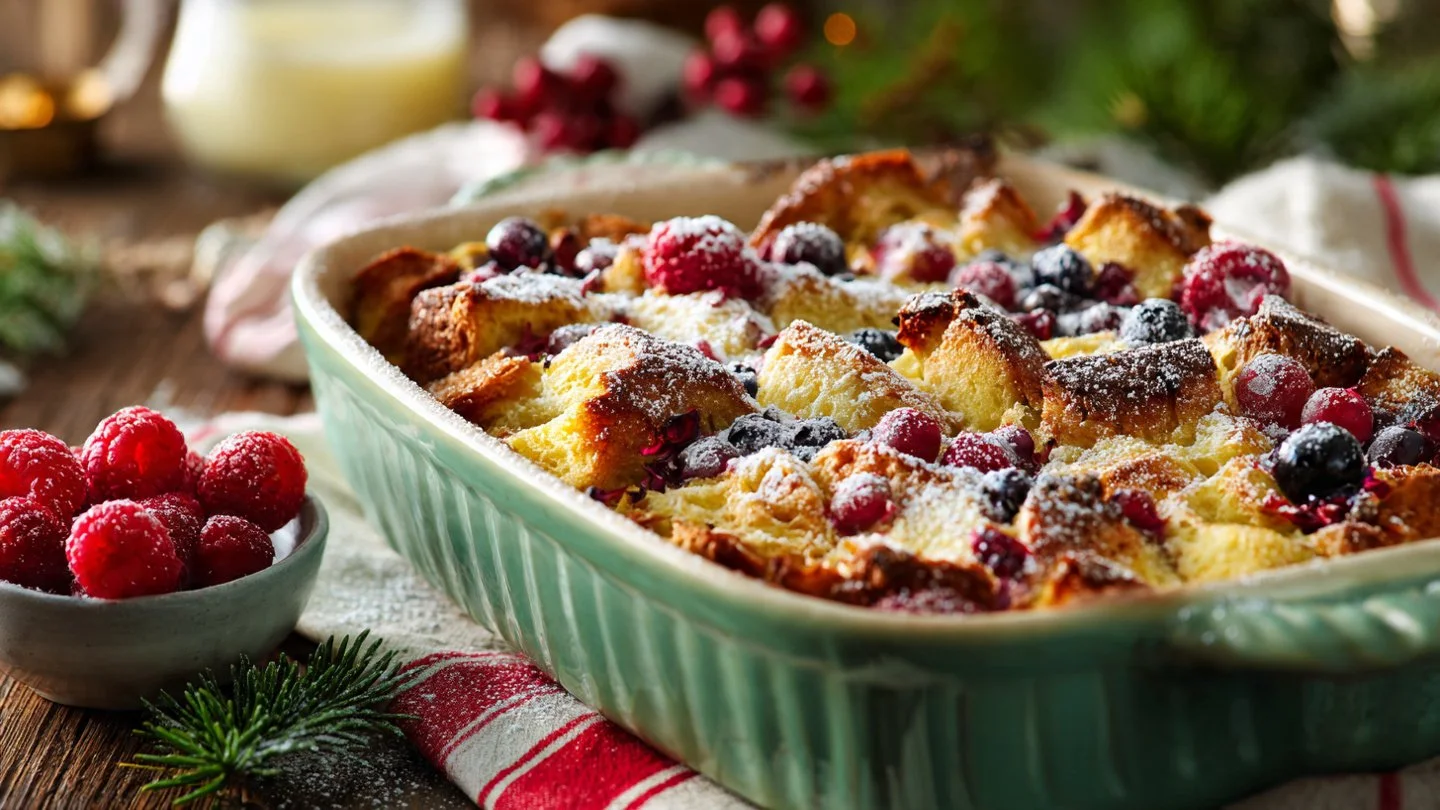 Simple Sweet Croissant Breakfast Casserole