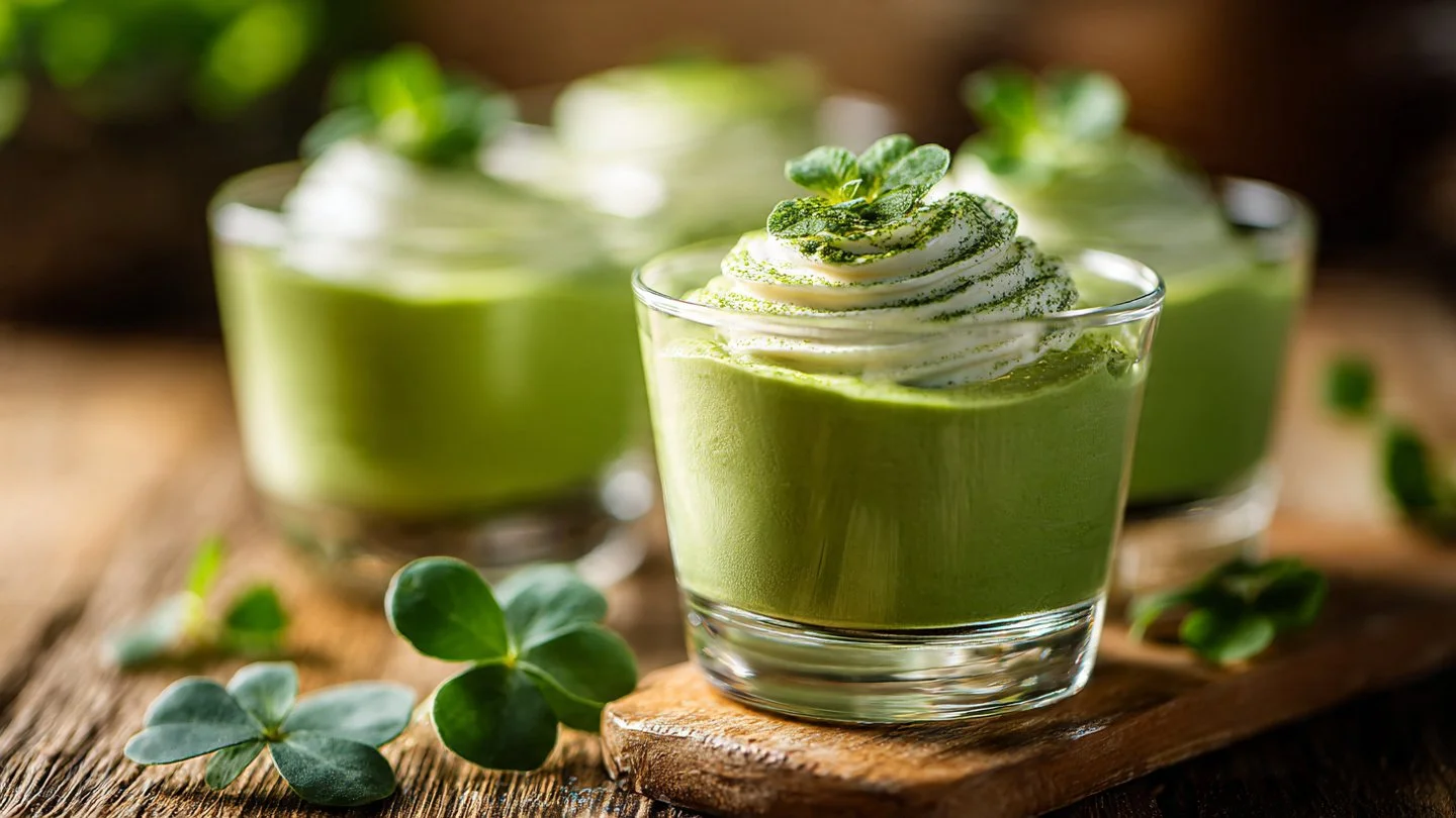 St Patrick's Day Green Shake Pudding Cups