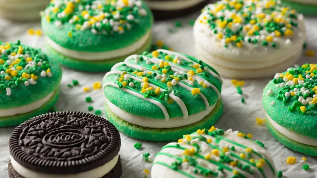 Lucky Green White Chocolate Dipped Oreos : St. Patrick’s Day Treats