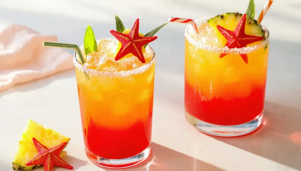 Starfish Sunrise Punch: A Bright, Boozy Tropical in a Glass Starfish Sunrise Punch Starfish Sunrise Punch: A Bright, Boozy Tropical in a Glass