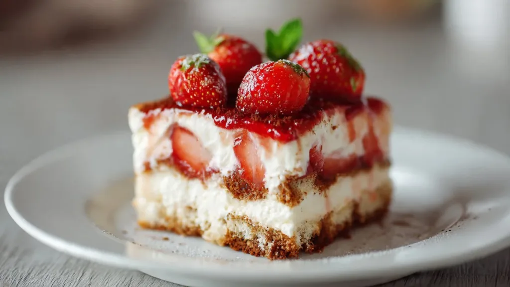 Fresh Strawberry Tiramisu : Light, Creamy & No-Fuss Dessert