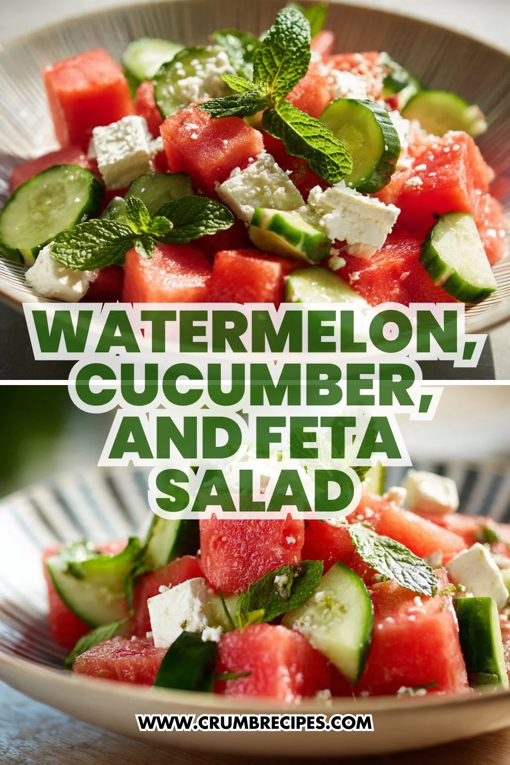 SIMPLE Watermelon + Cucumber + Feta Salad (Summer Refresh in 5 Minutes) Feta Salad Watermelon, Cucumber, and Feta Salad