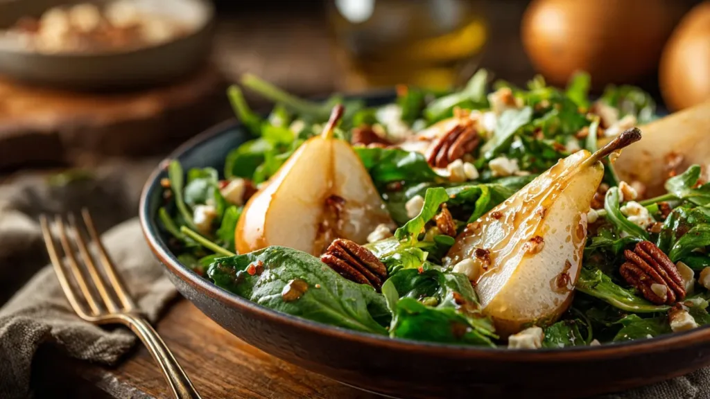 Crisp Arugula Pear Salad with Walnuts & Parmesan : Quick & Elegant Arugula Pear Salad Crisp Arugula Pear Salad with Walnuts & Parmesan : Quick & Elegant
