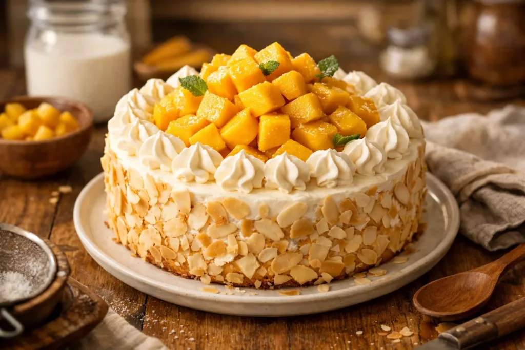 Asian Bakery-Style Mango Cake