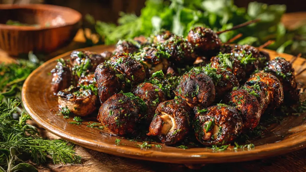 Perfectly Grilled Balsamic Garlic Mushroom Skewers: A Flavor Bomb on a Stick! grilled mushroom skewers Perfectly Grilled Balsamic Garlic Mushroom Skewers: A Flavor Bomb on a Stick!