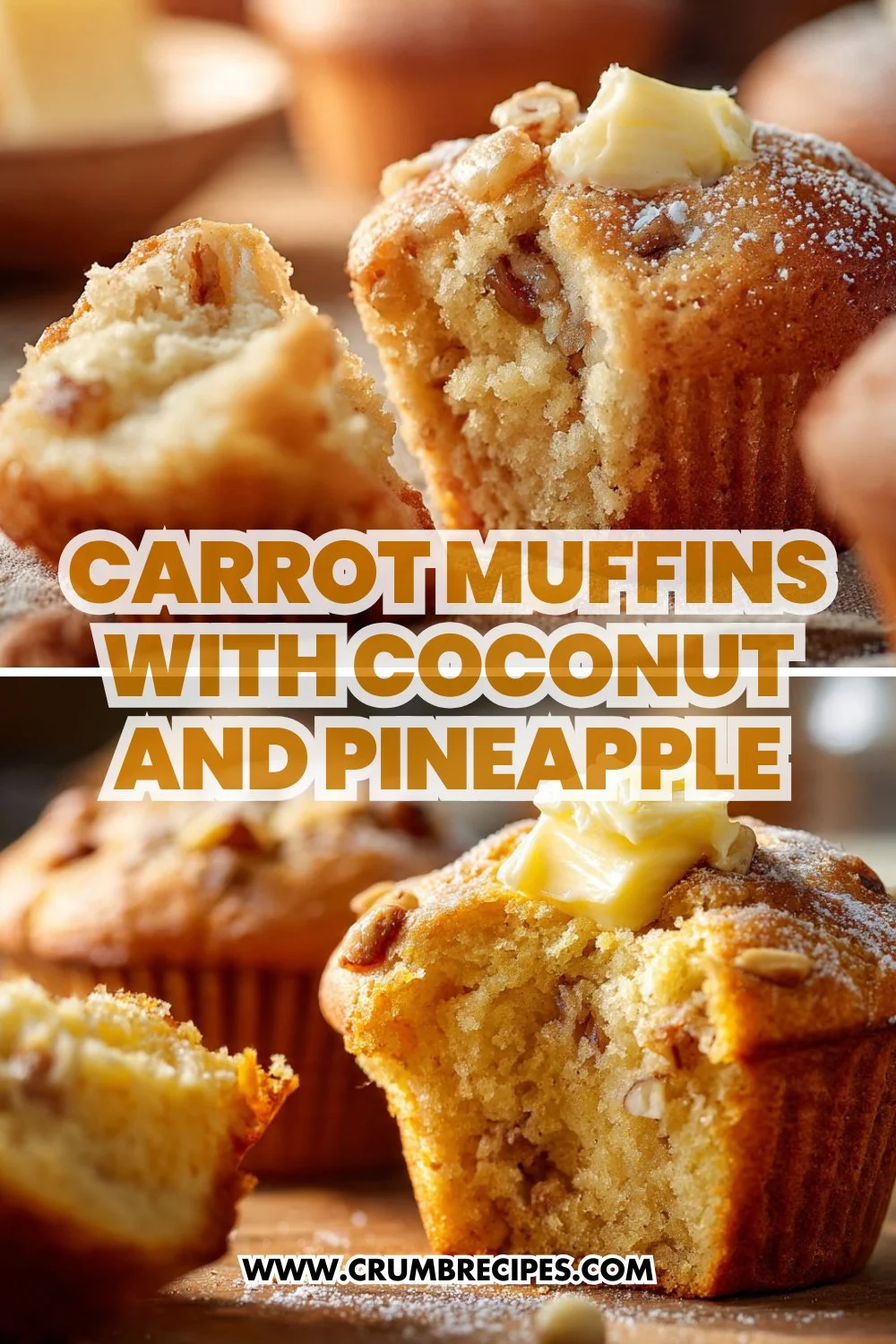 Carrot Muffins with Coconut and Pineapple