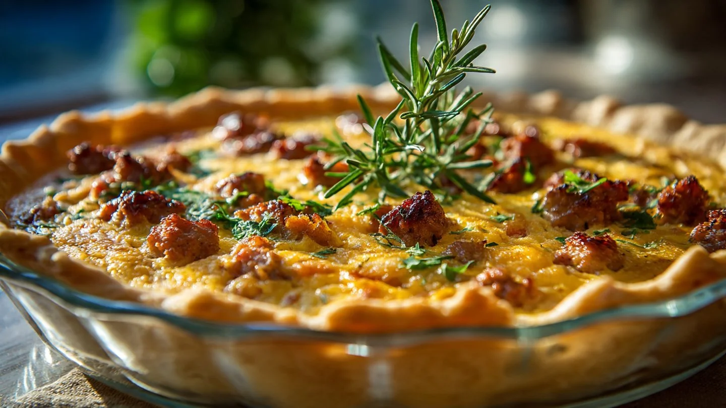 Cheddar and Sausage Quiche