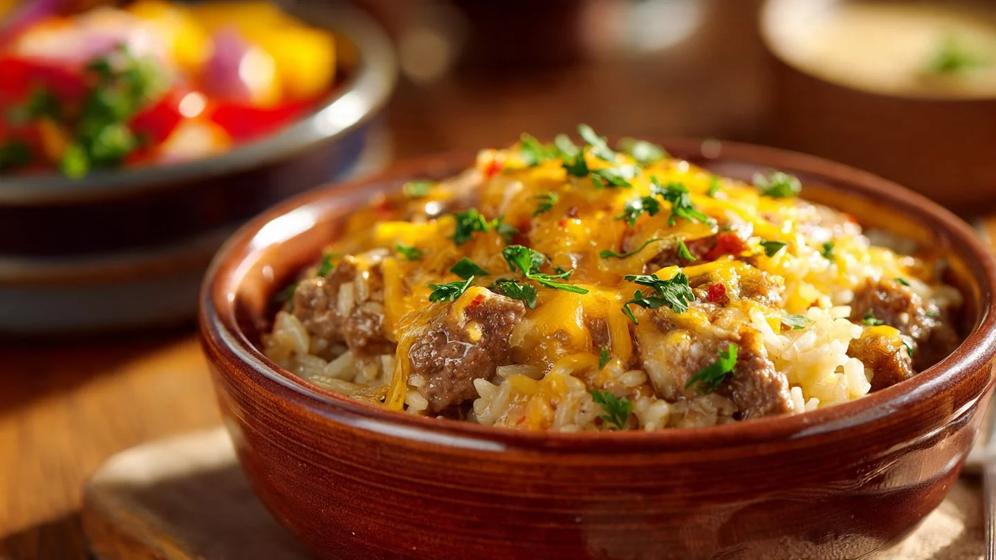 Cheesy Hamburger Rice Casserole