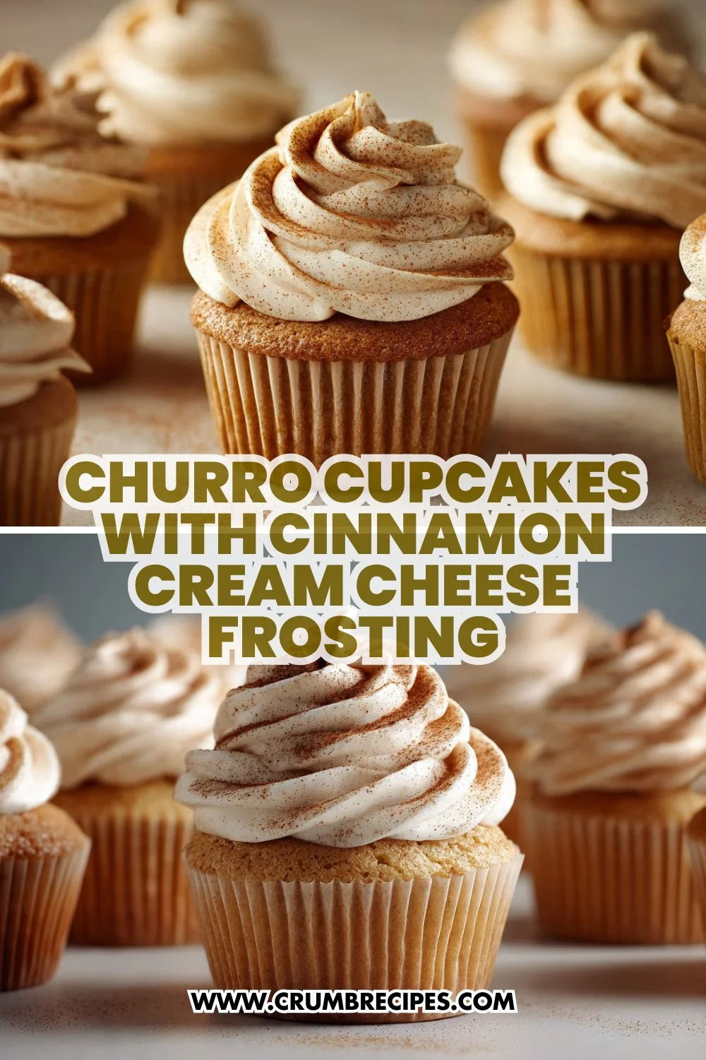 Churro Cupcakes with Cinnamon Cream Cheese Frosting
