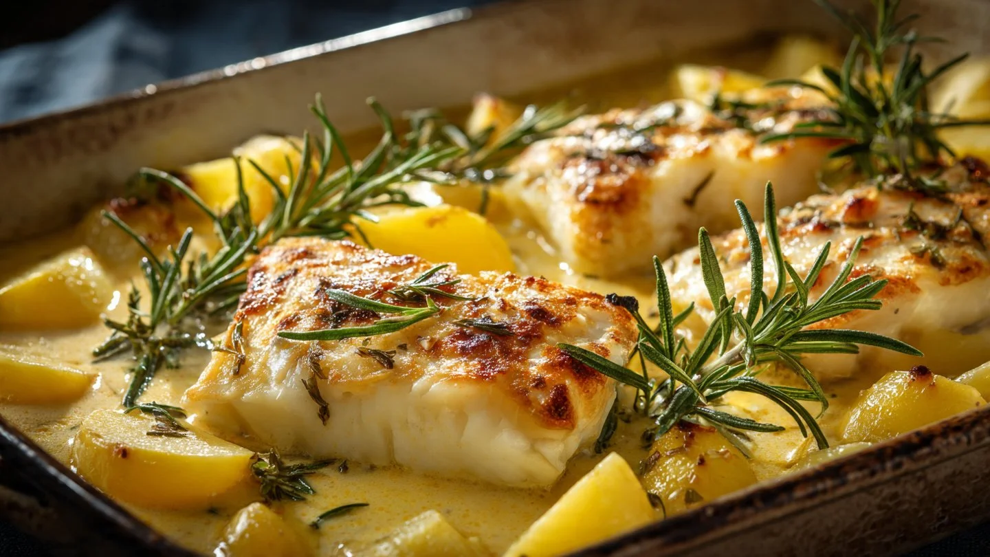 Cod & Potatoes in Rosemary Cream Sauce