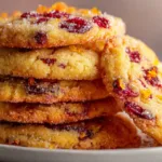 Delicious Cranberry Orange Cookies arranged on a festive plate.