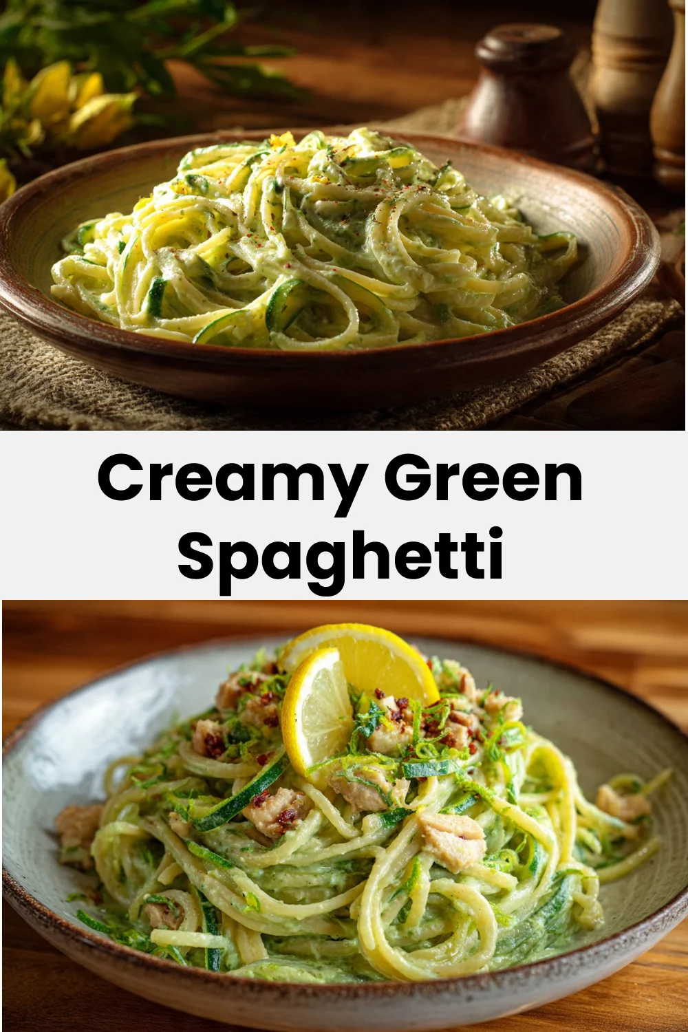 Creamy Green Spaghetti : Lemon Blossoms Style (Fresh, Velvety Weeknight Pasta) green spaghetti Creamy Green Spaghetti