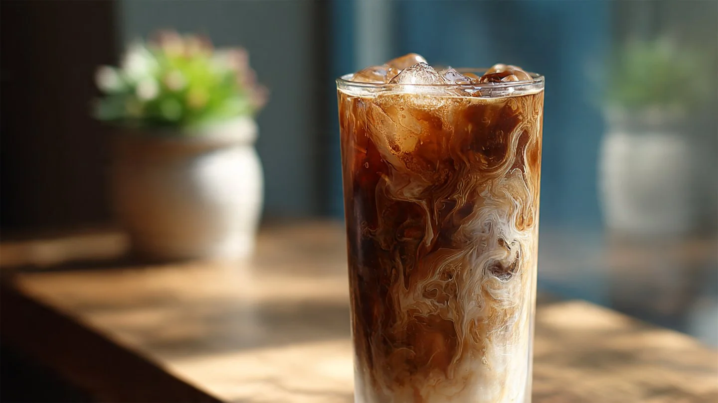 Creamy Thai Iced Tea Recipe with Condensed Milk Swirl