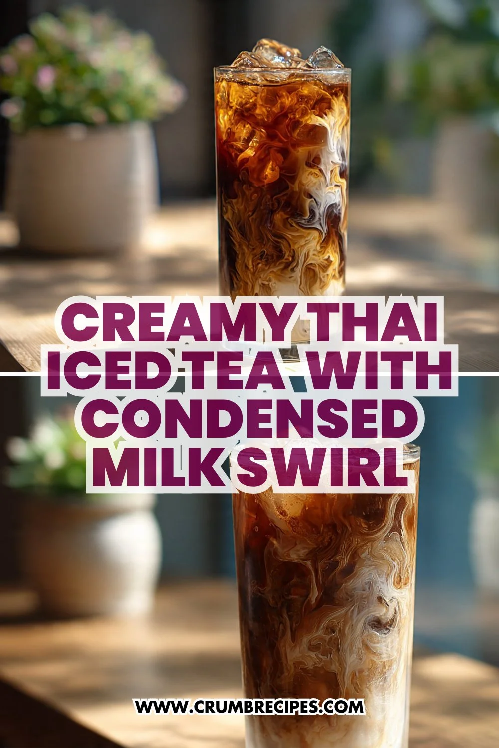 Creamy Thai Iced Tea Recipe with Condensed Milk Swirl