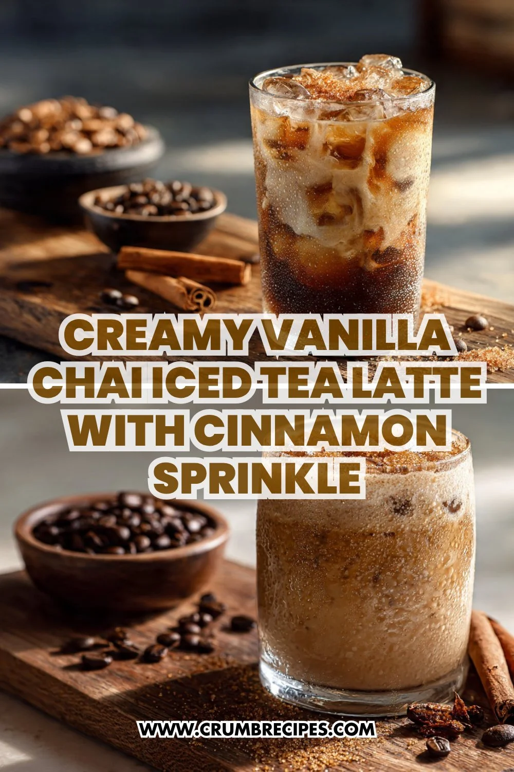 Creamy Vanilla Chai Iced Tea Latte with Cinnamon Sprinkle : Chill & Cozy Sip