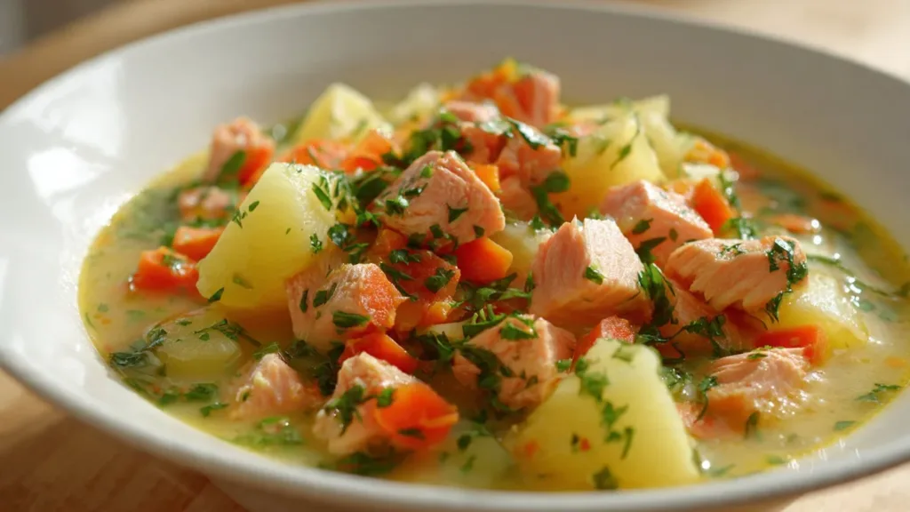 Creamy Finnish Salmon Soup (Lohikeitto) : Cozy, Simple, and Ready Fast