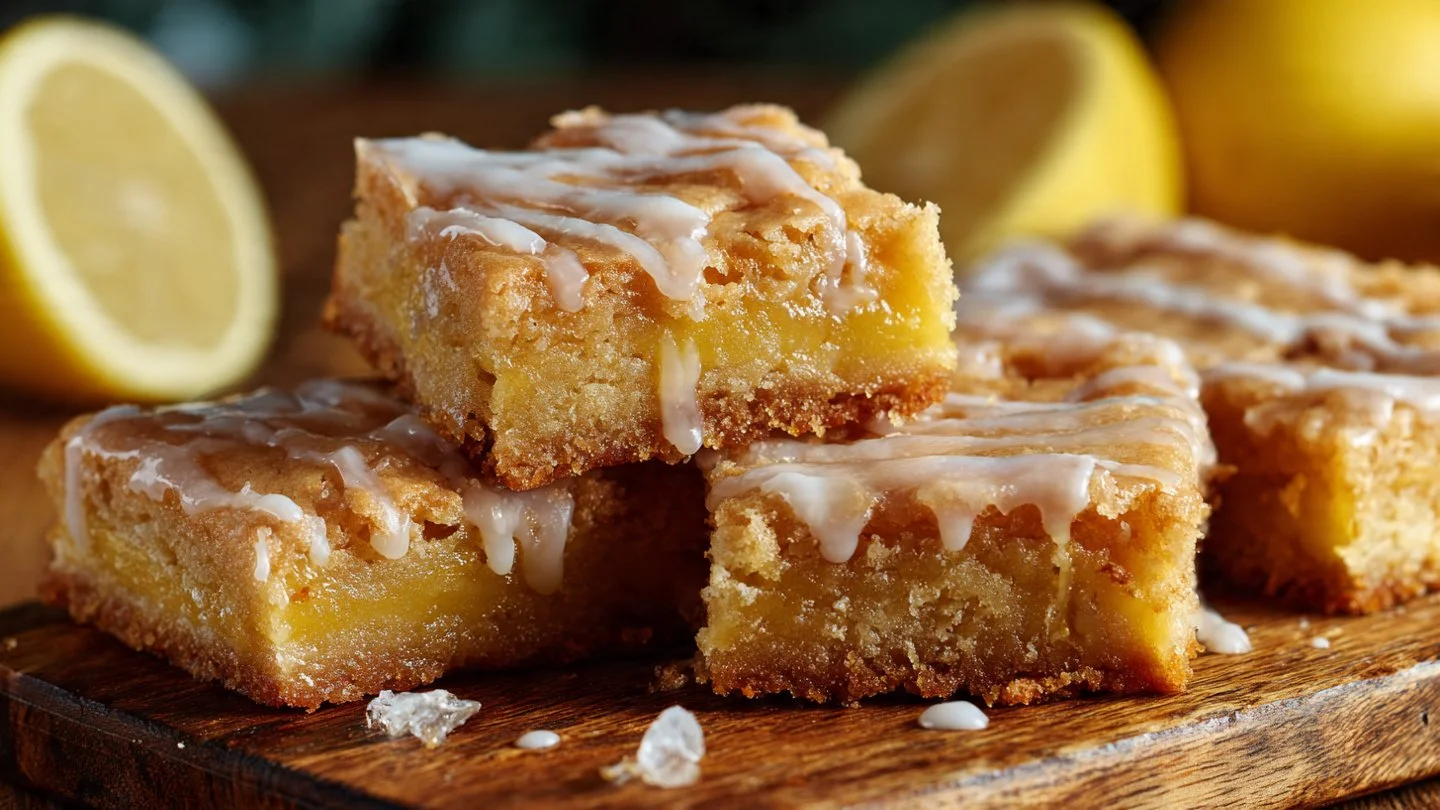 Glazed Lemon Blondie Bars