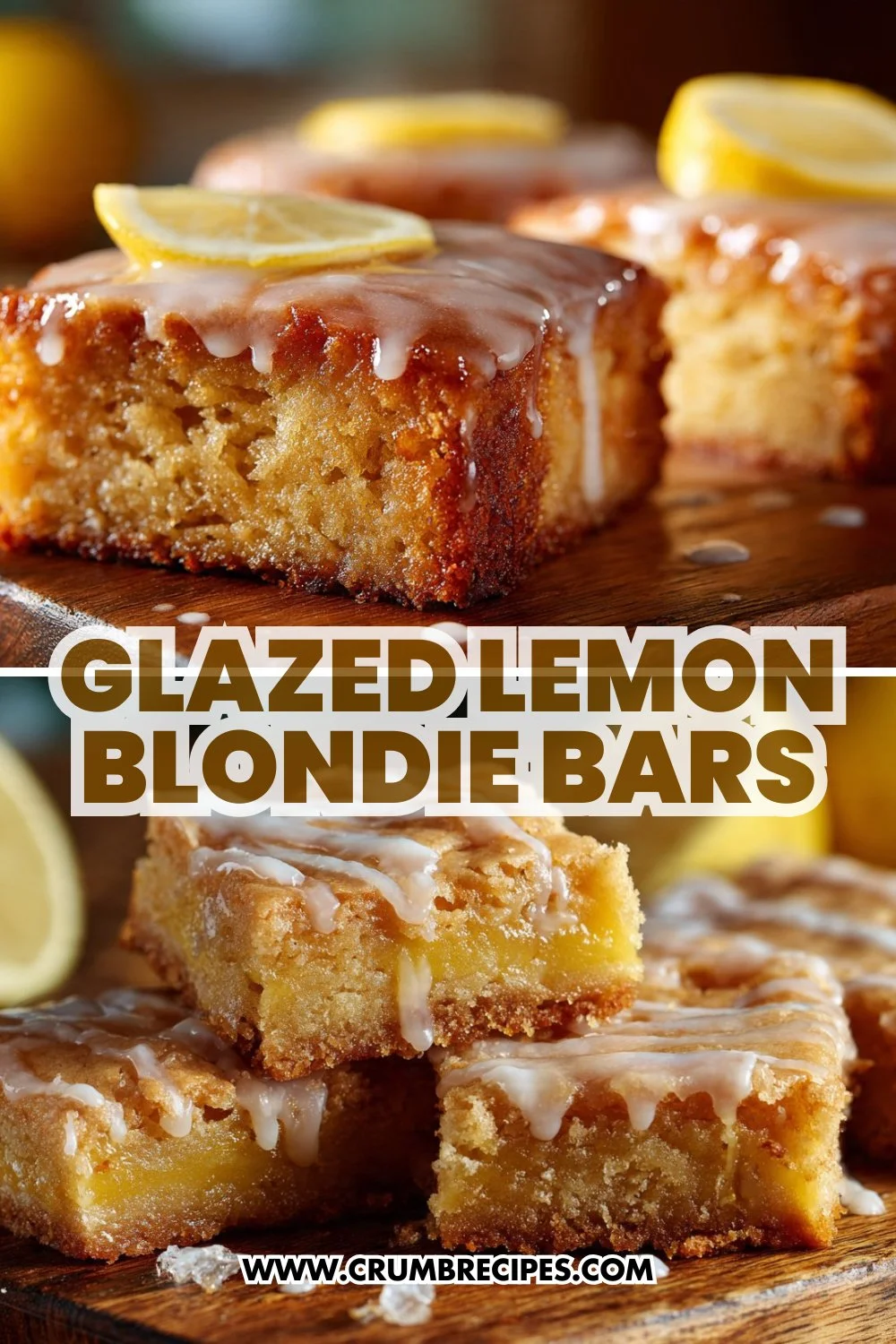 Glazed Lemon Blondie Bars