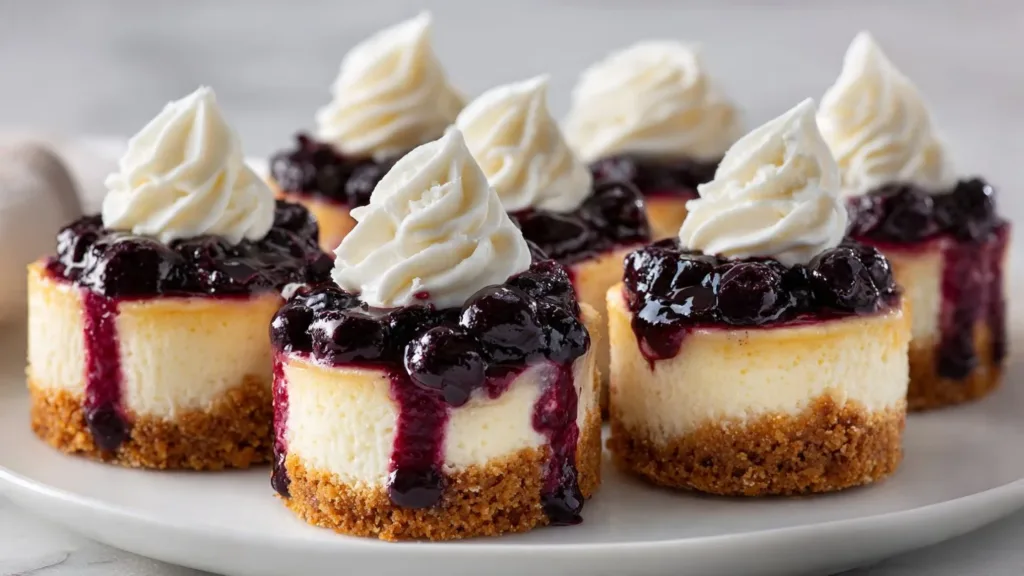 Delightful Healthy Mini Lemon Blueberry Cheesecakes