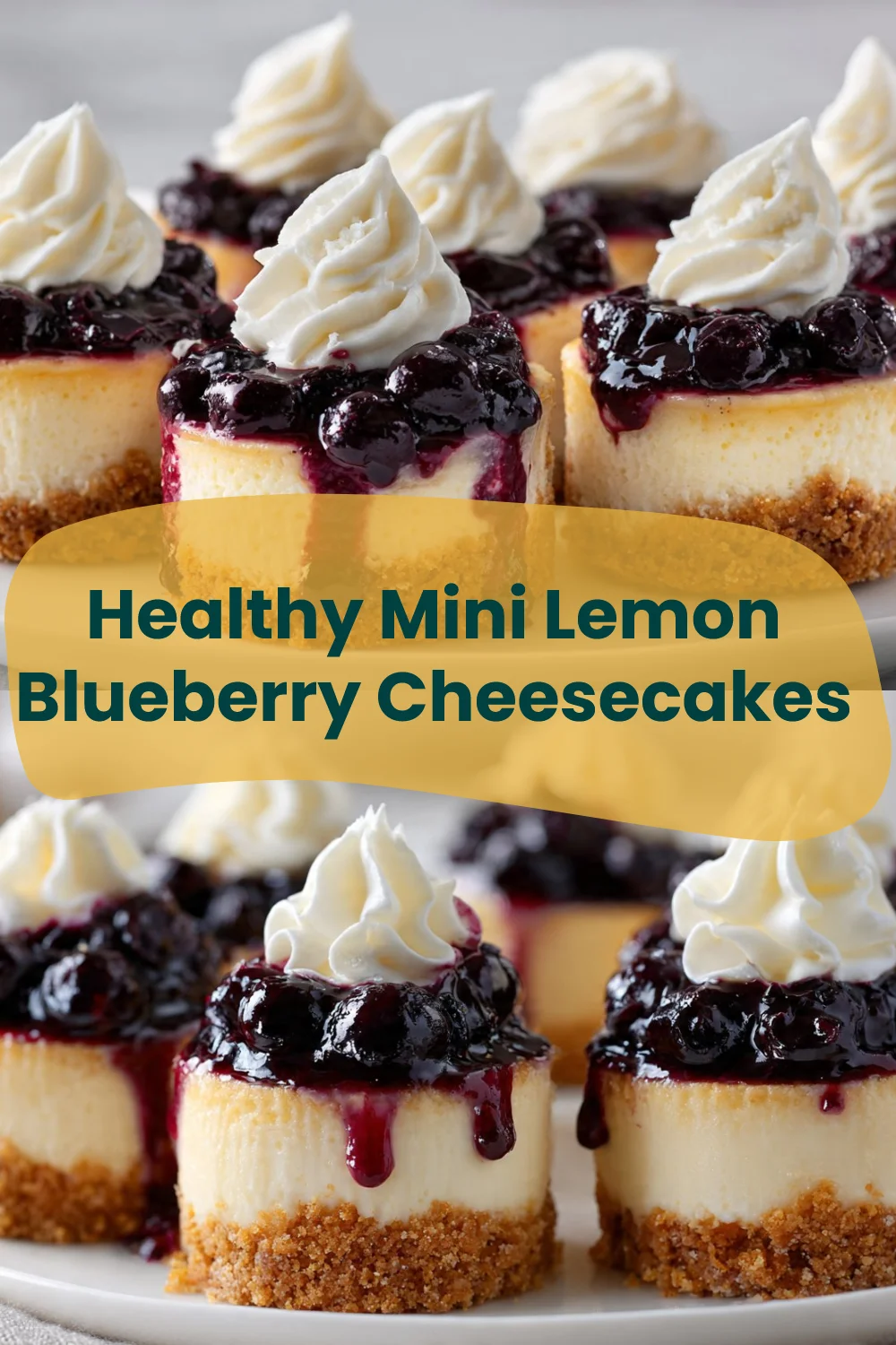 Healthy Mini Lemon Blueberry Cheesecakes