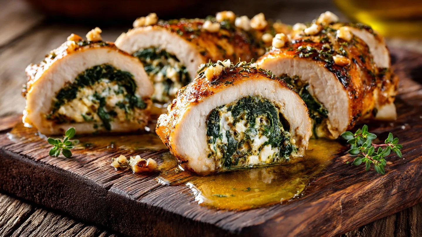 Herbed Ricotta Stuffed Chicken Rolls