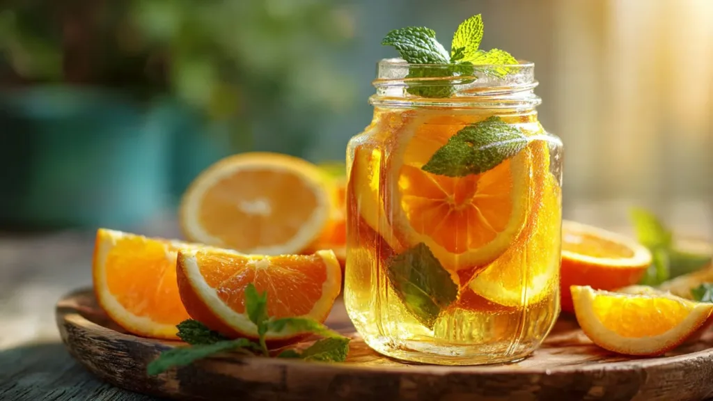 Zesty Iced Orange Ginger Green Tea Bliss