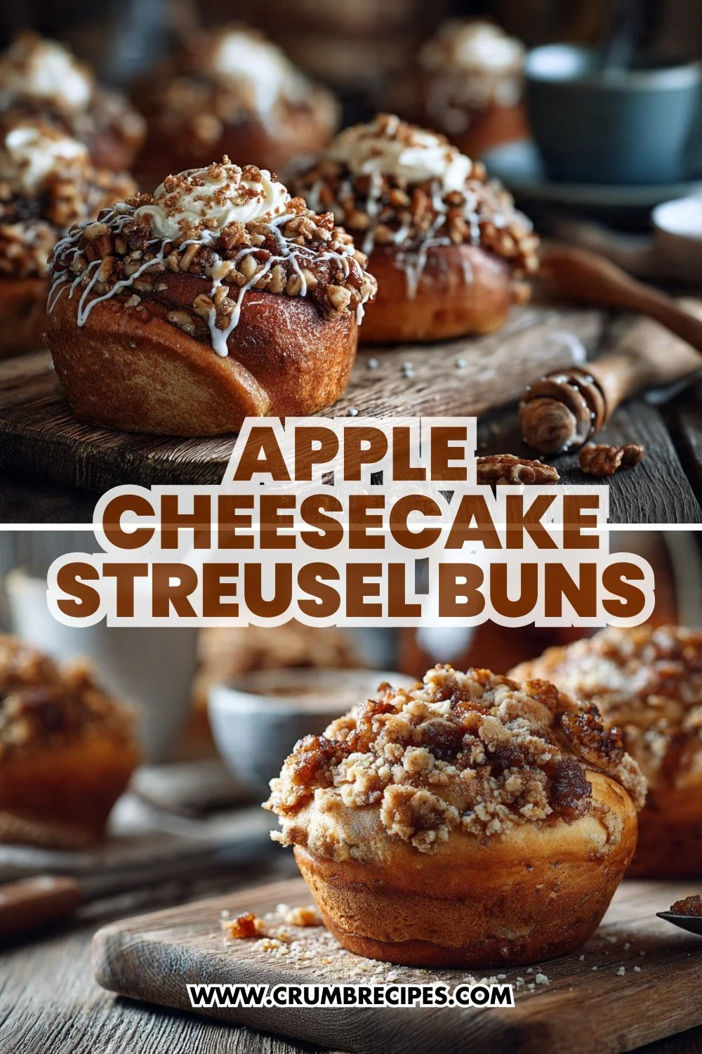 Irresistible Apple Cheesecake Streusel Buns
