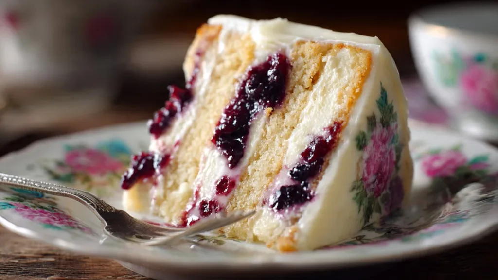 Zesty Lemon Blueberry Cake : Moist Layer Cake