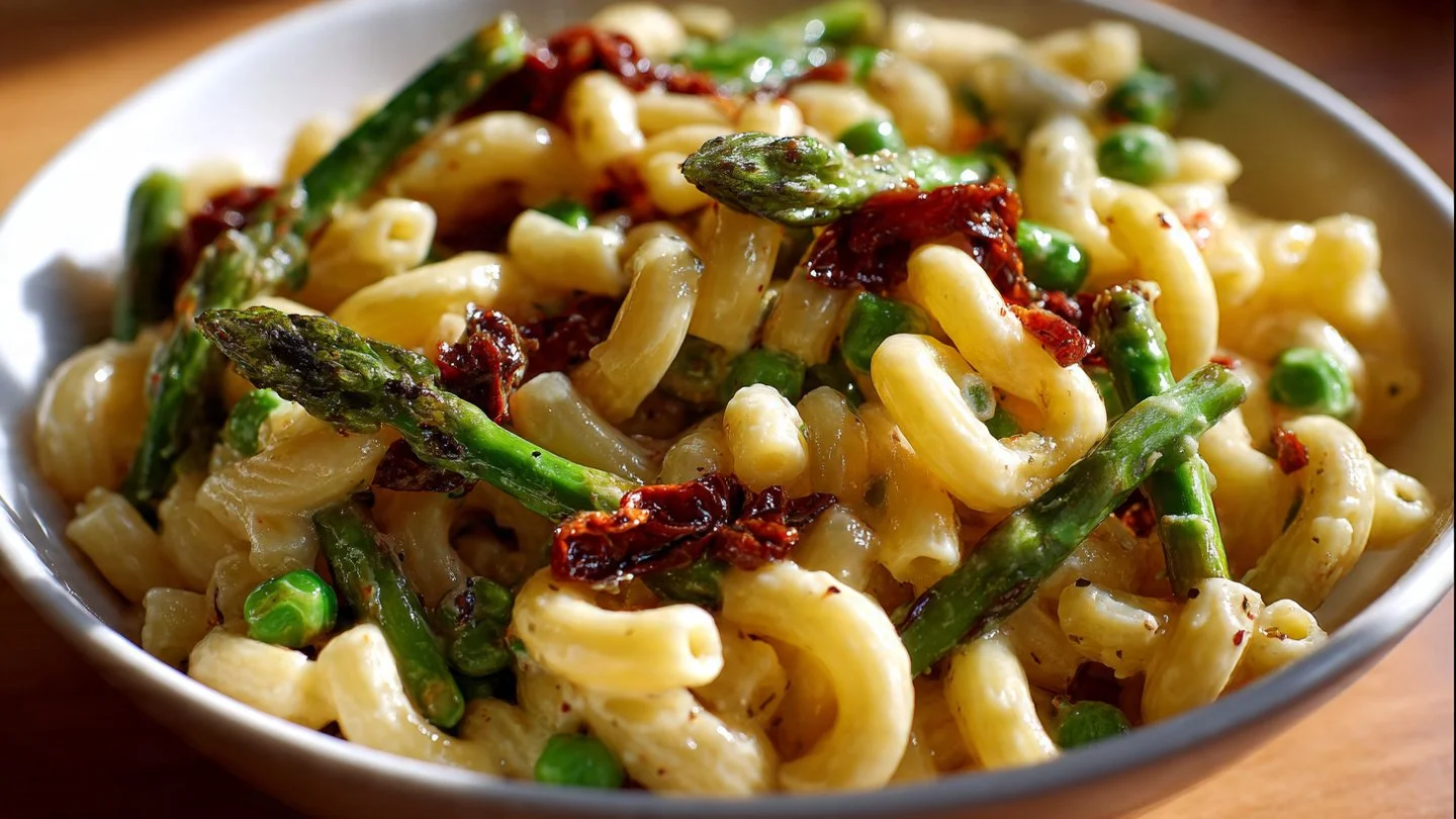Lemon-Dijon Asparagus and Pea Macaroni Salad for Spring Vibes