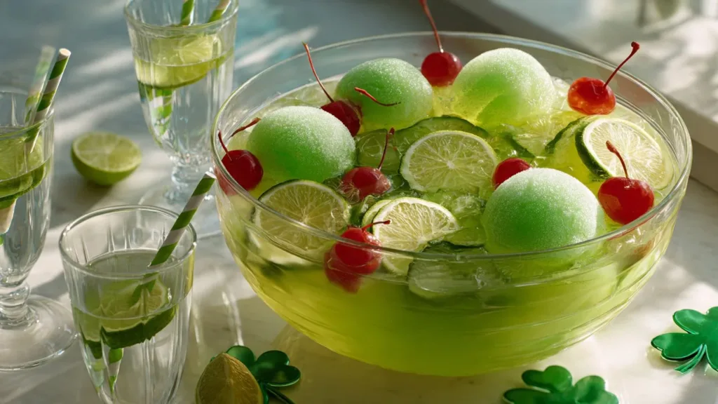 Lucky Lime Sherbet Punch : Bright, Fizzy Party Punch lime sherbet punch Lucky Lime Sherbet Punch : Bright, Fizzy Party Punch