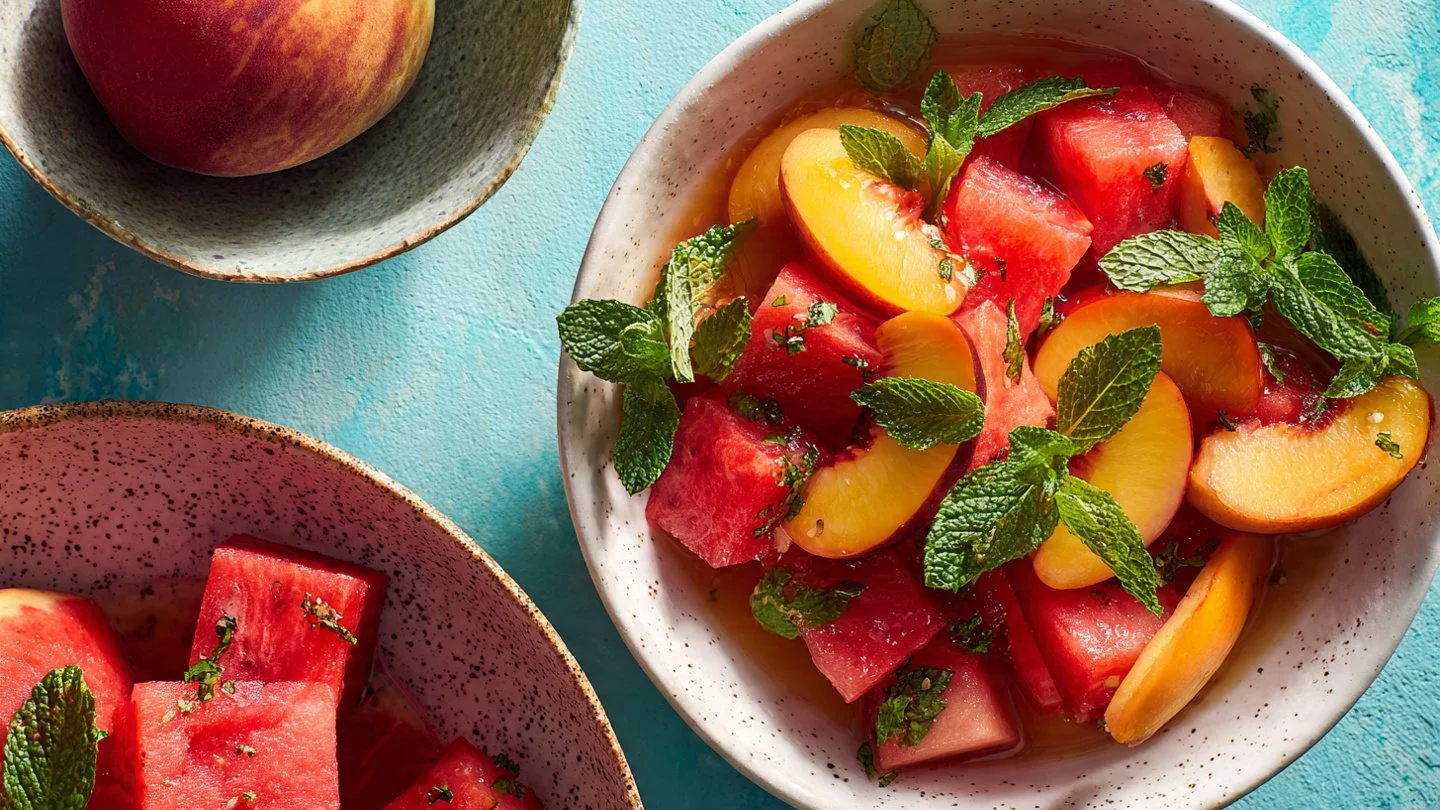 Peach and Watermelon Salad
