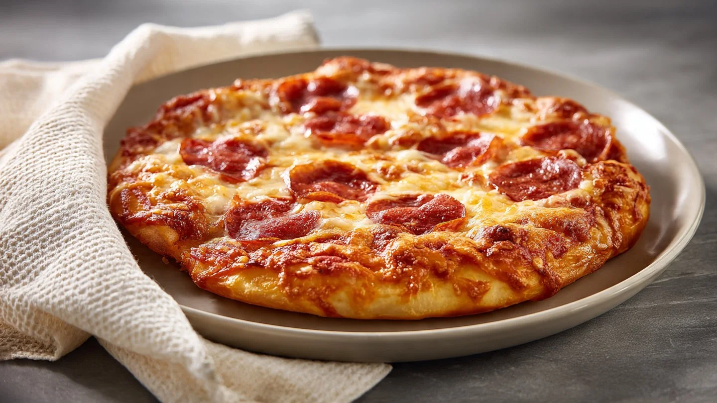 A plate of tasty Pizza Eggs with cheese, tomatoes, and herbs.